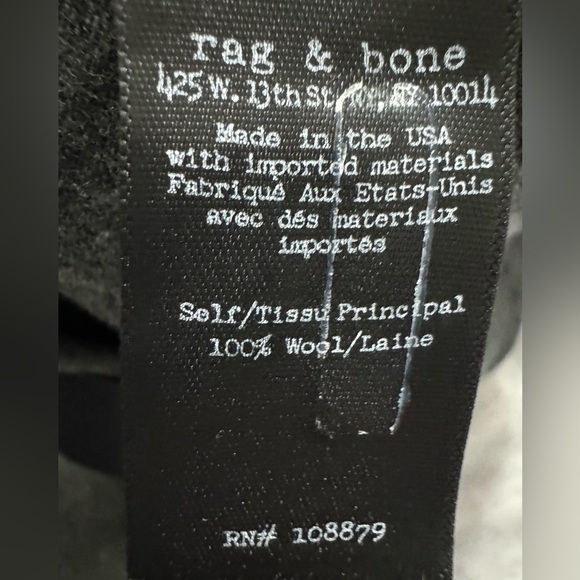 Rag & Bone 100% Wool Pants Size 10 - Picture 6 of 7